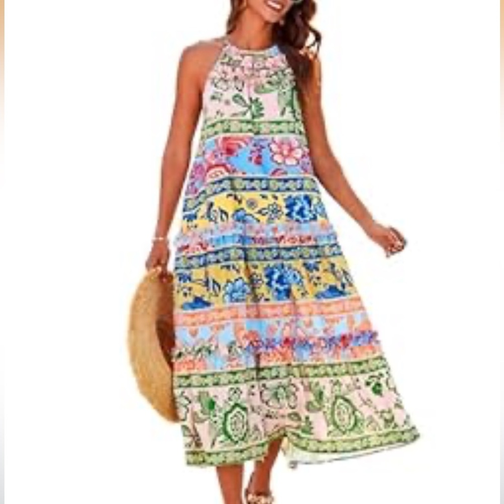 Grace Karin Colorful Floral Maxi Dress NWT